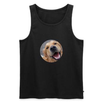 Chien mignon - Débardeur bio Premium Homme - noir - Devant - AI Model Male 178 light (178cm)