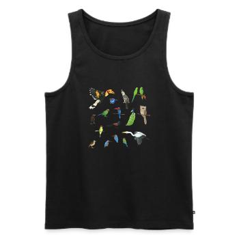 Asiens Vögel - Männer Premium Bio Tank Top - Schwarz - Vorne - AI Model Male 178 light (178cm)
