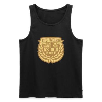being old people age - Männer Premium Bio Tank Top - Schwarz - Vorne - Michal (187cm)
