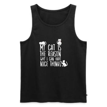 Propriétaire de chat Motif Cats Fan Propriétaire de chat - Débardeur bio Premium Homme - noir - Devant - Michal (187cm)