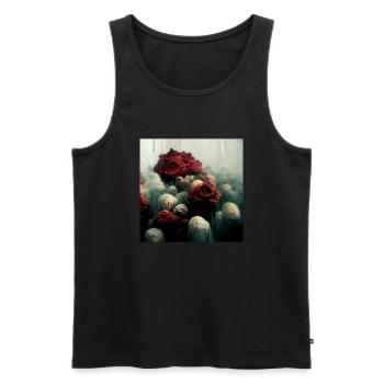 A bouquet of roses - Débardeur bio Premium Homme - noir - Devant - Michal (187cm)