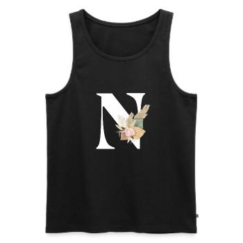 Buchstabe N Blumen - Männer Premium Bio Tank Top - Schwarz - Vorne - Michal (187cm)