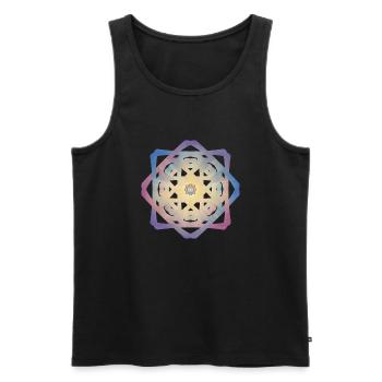 Star of Bliss - Men's Premium Organic Tank Top - black - Front - AI Model Male 178 light (178cm)