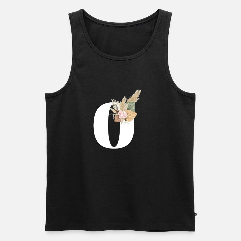 Buchstabe O Blumen - Männer Premium Bio Tank Top - Schwarz