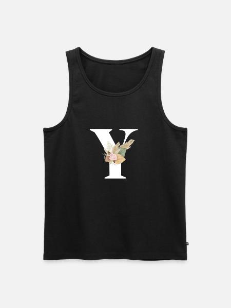 Buchstabe Y Blumen - Männer Premium Bio Tank Top - Schwarz