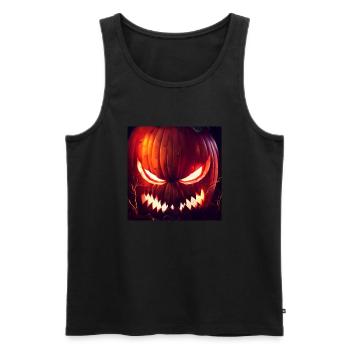 Halloween Creepy Skull - Men's Premium Organic Tank Top - black - Front - Michal (187cm)