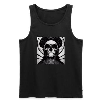 Halloween Metal Skull - Men's Premium Organic Tank Top - black - Front - Michal (187cm)