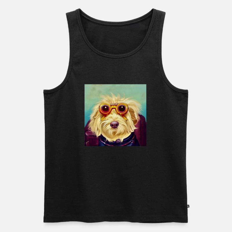 Happy Dog - Männer Premium Bio Tank Top - Schwarz