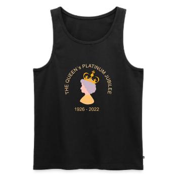 Queen Elizabeth - Männer Premium Bio Tank Top - Schwarz - Vorne - AI Model Male 178 light (178cm)