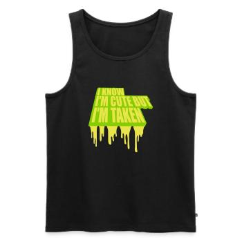 cute but taken quote - Men's Premium Organic Tank Top - black - Front - Michal (187cm)