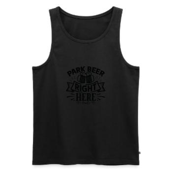 Park Beer Right Here - Men's Premium Organic Tank Top - black - Front - Michal (187cm)