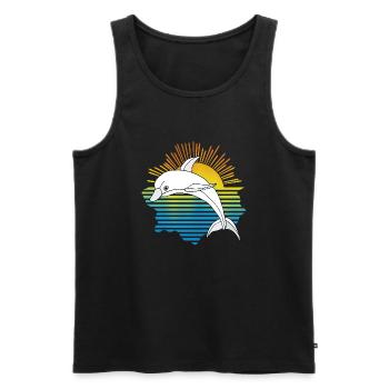 Delfin - Männer Premium Bio Tank Top - Schwarz - Vorne - Michal (187cm)