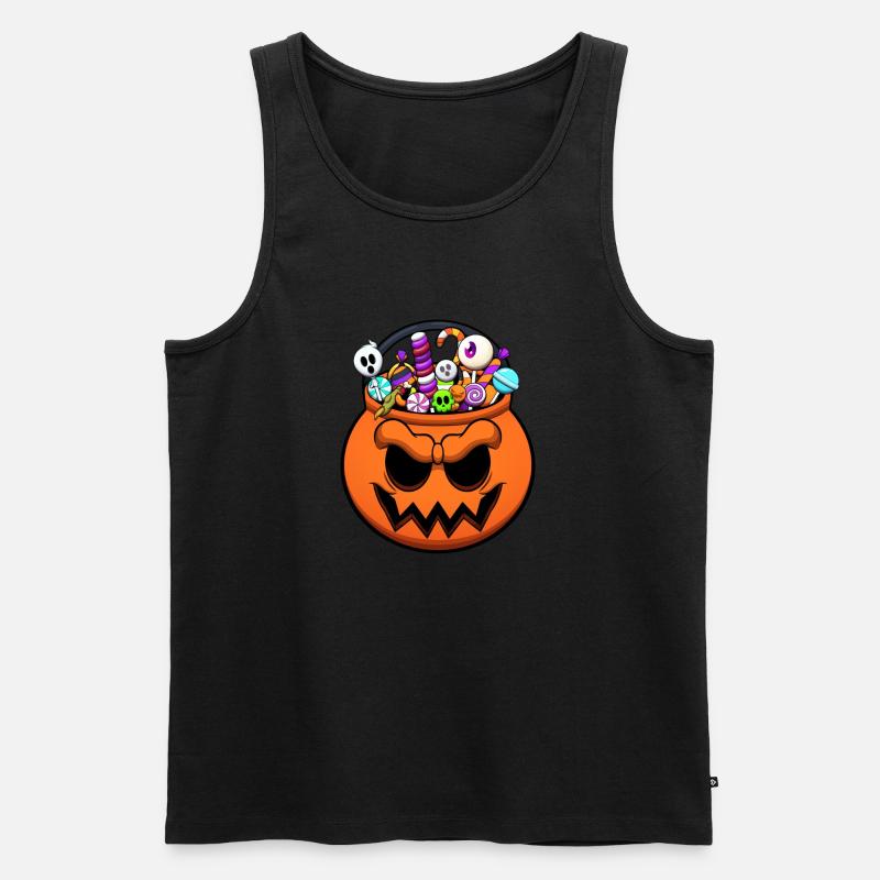 Halloween Trick oder Treat Süßigkeiten - Männer Premium Bio Tank Top - Schwarz