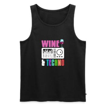 Wine & Techno Awesome Retro Techno Designs - Débardeur bio Premium Homme - noir - Devant - Michal (187cm)