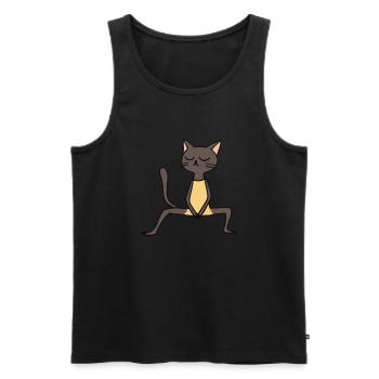 Cat fait une idée cadeau pour les amateurs de yoga yoga - Débardeur bio Premium Homme - noir - Devant - Michal (187cm)
