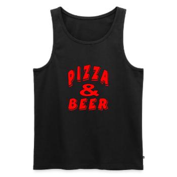 Pizza - Männer Premium Bio Tank Top - Schwarz - Vorne - Michal (187cm)