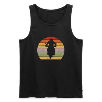 Motorrad Retro Bike Vintage Geschenk - Männer Premium Bio Tank Top - Schwarz - Vorne - Michal (187cm)