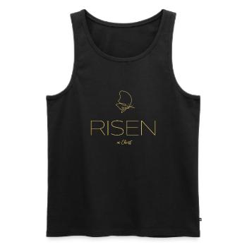 Auferstanden in Christus - Col/3 - Männer Premium Bio Tank Top - Schwarz - Vorne - AI Model Male 178 light (178cm)