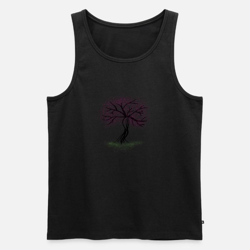 Herbstbaum - Männer Premium Bio Tank Top - Schwarz