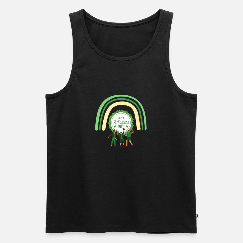 Glücklicher St. Patrick's Day - Männer Premium Bio Tank Top - Schwarz