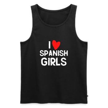 I love Spanish girls Gift - Men's Premium Organic Tank Top - black - Front - AI Model Male 178 light (178cm)