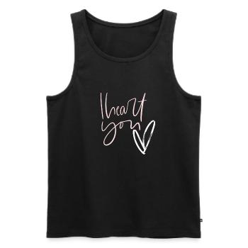 I love you - Débardeur bio Premium Homme - noir - Devant - Michal (187cm)