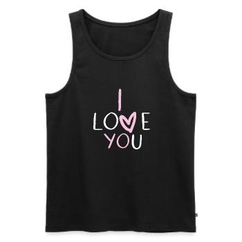 I love you - Débardeur bio Premium Homme - noir - Devant - Michal (187cm)
