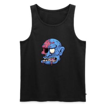 Shot Zombie Head - Men's Premium Organic Tank Top - black - Front - AI Model Male 178 light (178cm)