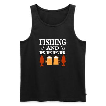 Angling - Men's Premium Organic Tank Top - black - Front - AI Model Male 178 light (178cm)