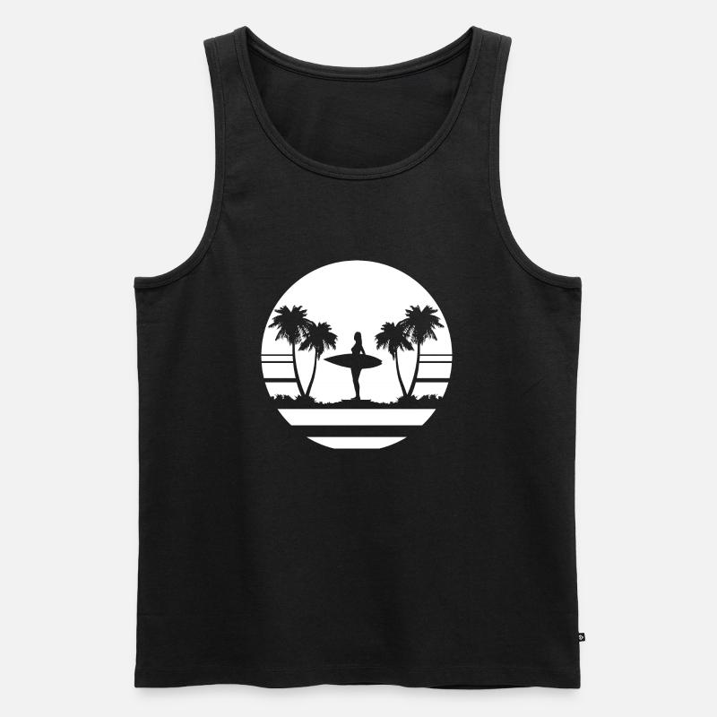 Surfing Surfboard Surfer Geschenksidee - Männer Premium Bio Tank Top - Schwarz