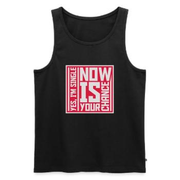 single now your chance - Männer Premium Bio Tank Top - Schwarz - Vorne - AI Model Male 178 light (178cm)