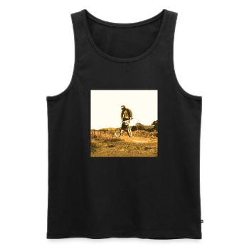 bmx race racing mountain bike motocross - Men's Premium Organic Tank Top - black - Front - AI Model Male 178 light (178cm)