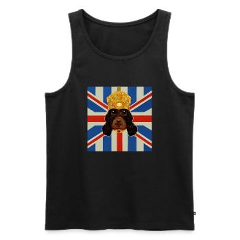 England cocker spaniel Großbritanien Hund Krone - Männer Premium Bio Tank Top - Schwarz - Vorne - AI Model Male 178 light (178cm)