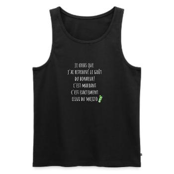 le gout du bonheur est le mojito - Débardeur bio Premium Homme - noir - Devant - Michal (187cm)