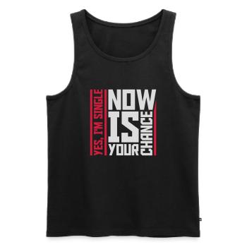 single now your chance - Männer Premium Bio Tank Top - Schwarz - Vorne - AI Model Male 178 light (178cm)