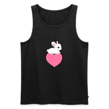 pinkes herz hase symbol liebe - Männer Premium Bio Tank Top - Schwarz - Vorne - Michal (187cm)