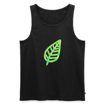 Leaf symbol nature green thick - Men's Premium Organic Tank Top - black - Front - AI Model Male 178 light (178cm)