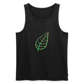 Leaf symbol nature green - Men's Premium Organic Tank Top - black - Front - AI Model Male 178 light (178cm)