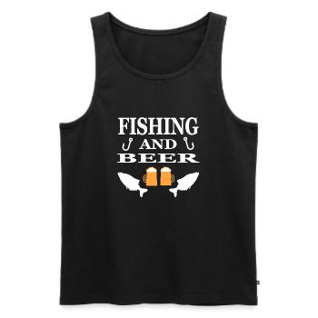Angeln - Männer Premium Bio Tank Top - Schwarz - Vorne - Michal (187cm)