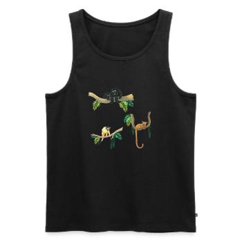 lustige Affen - Männer Premium Bio Tank Top - Schwarz - Vorne - AI Model Male 178 light (178cm)