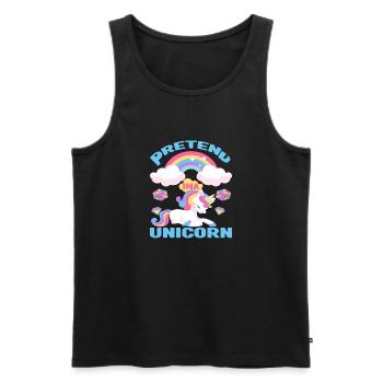 Pretend Im A Unicorn - Débardeur bio Premium Homme - noir - Devant - AI Model Male 178 light (178cm)