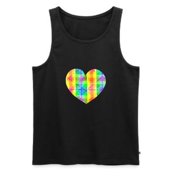 Herz Form Symbol Bunt Liebe - Männer Premium Bio Tank Top - Schwarz - Vorne - Michal (187cm)