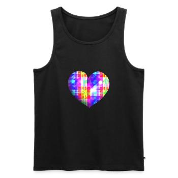 Cœur Coloré Symbole Forme Amour - Débardeur bio Premium Homme - noir - Devant - Michal (187cm)