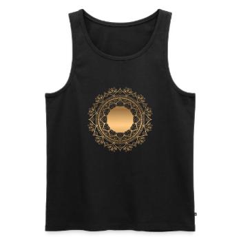 MANDALA 006 - Débardeur bio Premium Homme - noir - Devant - Michal (187cm)