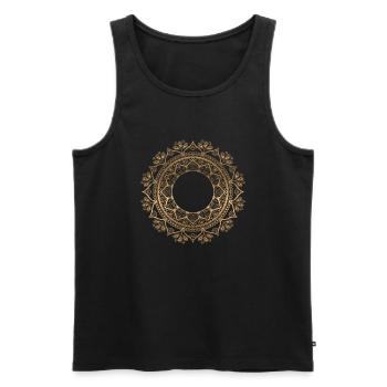 MANDALA 008 - Débardeur bio Premium Homme - noir - Devant - Michal (187cm)