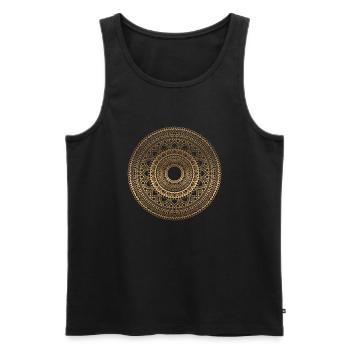 MANDALA 018 - Débardeur bio Premium Homme - noir - Devant - Michal (187cm)