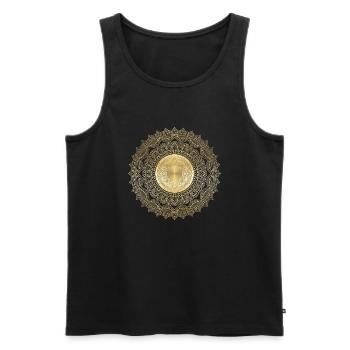 MANDALA 024 - Débardeur bio Premium Homme - noir - Devant - Michal (187cm)