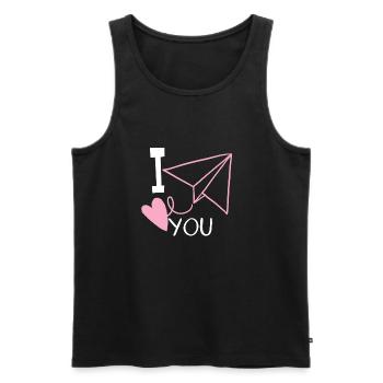 I love you - Débardeur bio Premium Homme - noir - Devant - Michal (187cm)