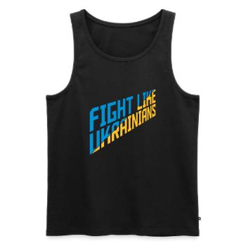 fight like ukrainians Zitat - Männer Premium Bio Tank Top - Schwarz - Vorne - Michal (187cm)
