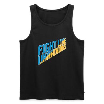 fight like ukrainians quote - Men's Premium Organic Tank Top - black - Front - Michal (187cm)